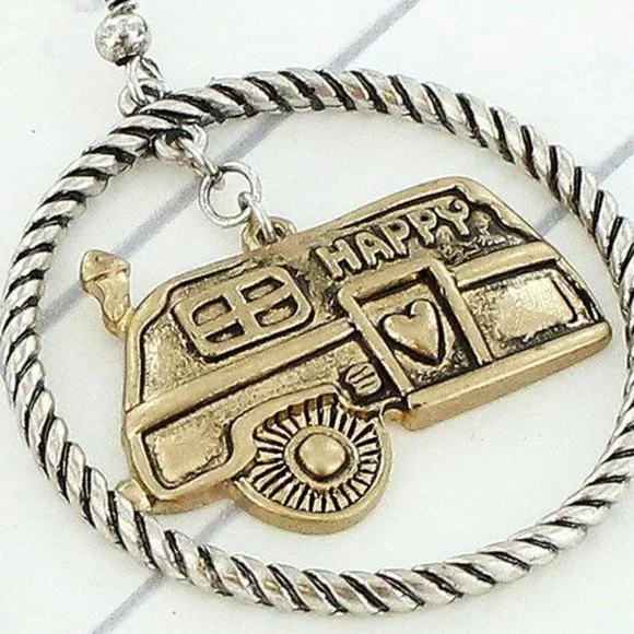 ❤️NWT *BOUTIQUE*   HAPPY CAMPER EARRINGS - GREAT GIFT IDEA!! - Picture 2 of 2